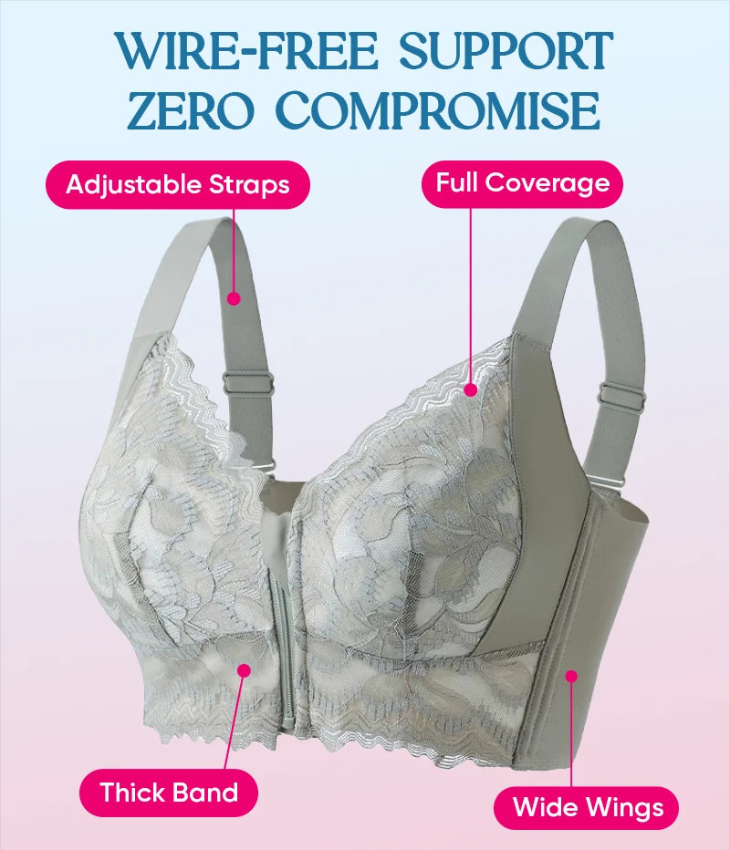 Ultra Soft Front Zip Wireless Lifting Bra