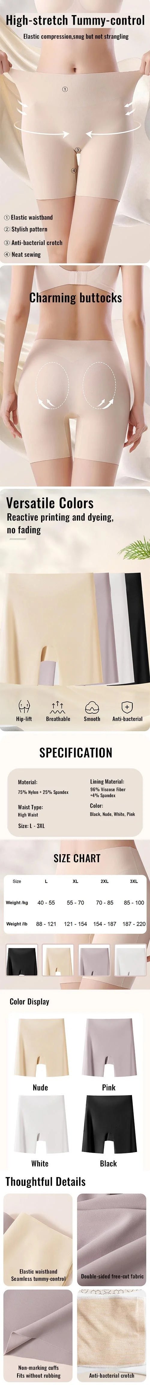 🔥Buy 1 get 1 free 🔥 Women High-waist Ice Silk Underwear with Tummy-control Hip-lifting