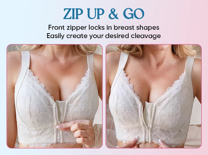 Ultra Soft Front Zip Wireless Lifting Bra