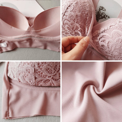 ROSY LIFT BRA –Plus Size Comfort Extra Elastic Wireless Support Lace Bra (Size runs the same as regular bras)