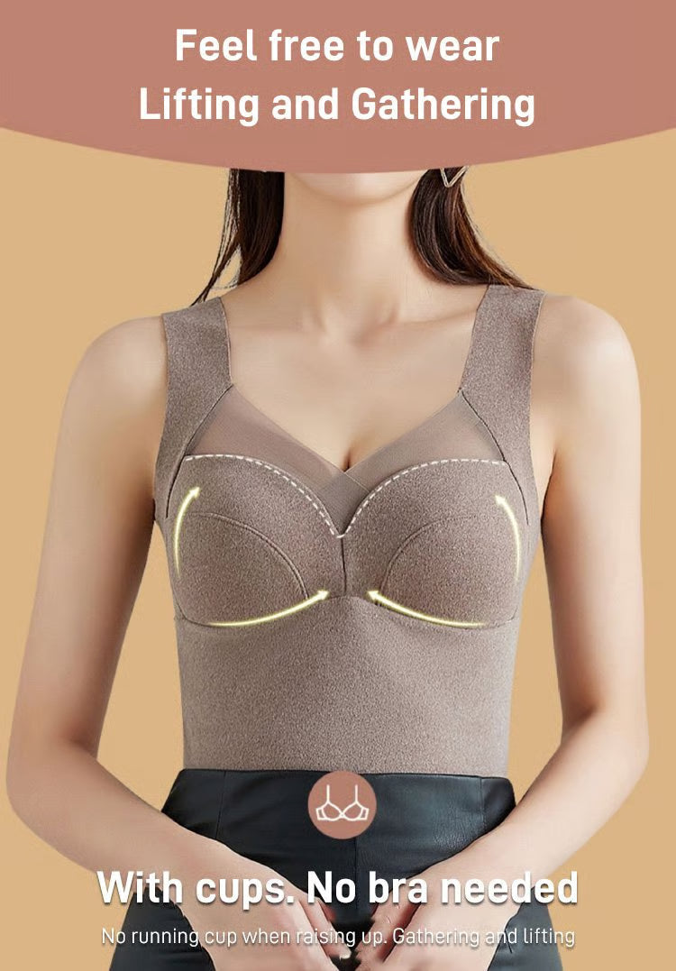 💓Thermal underwear with builat in chest pad