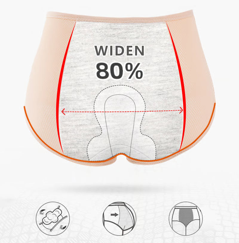 🔥-High waist plus size cotton antibacterial and leak-proof physiological underwear