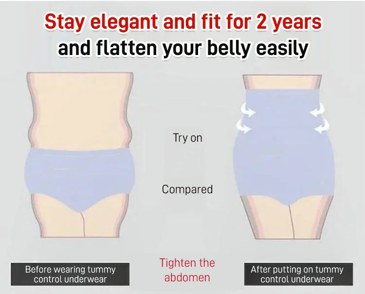 HIGH WAISTED TUMMY TUCK HIP LIFTING NO TRACE WORMWOOD ANTIBACTERIAL PANTIES