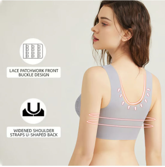 Bra For Women Front Closure 5D Beauty Back Sports Comfy Bra