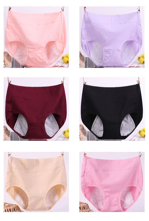 🔥-High waist plus size cotton antibacterial and leak-proof physiological underwear