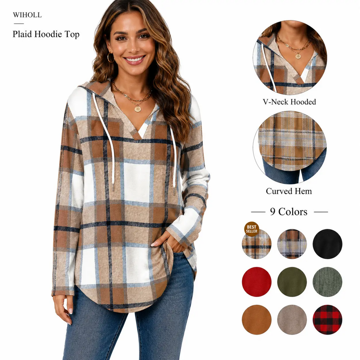 WIHOLL Oversized Pullover Hoodie for Women