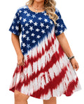 Women's Casual T-Shirt Dress Plus Size Summer Short Sleeve Crewneck Swing Dresses Beach Vacation