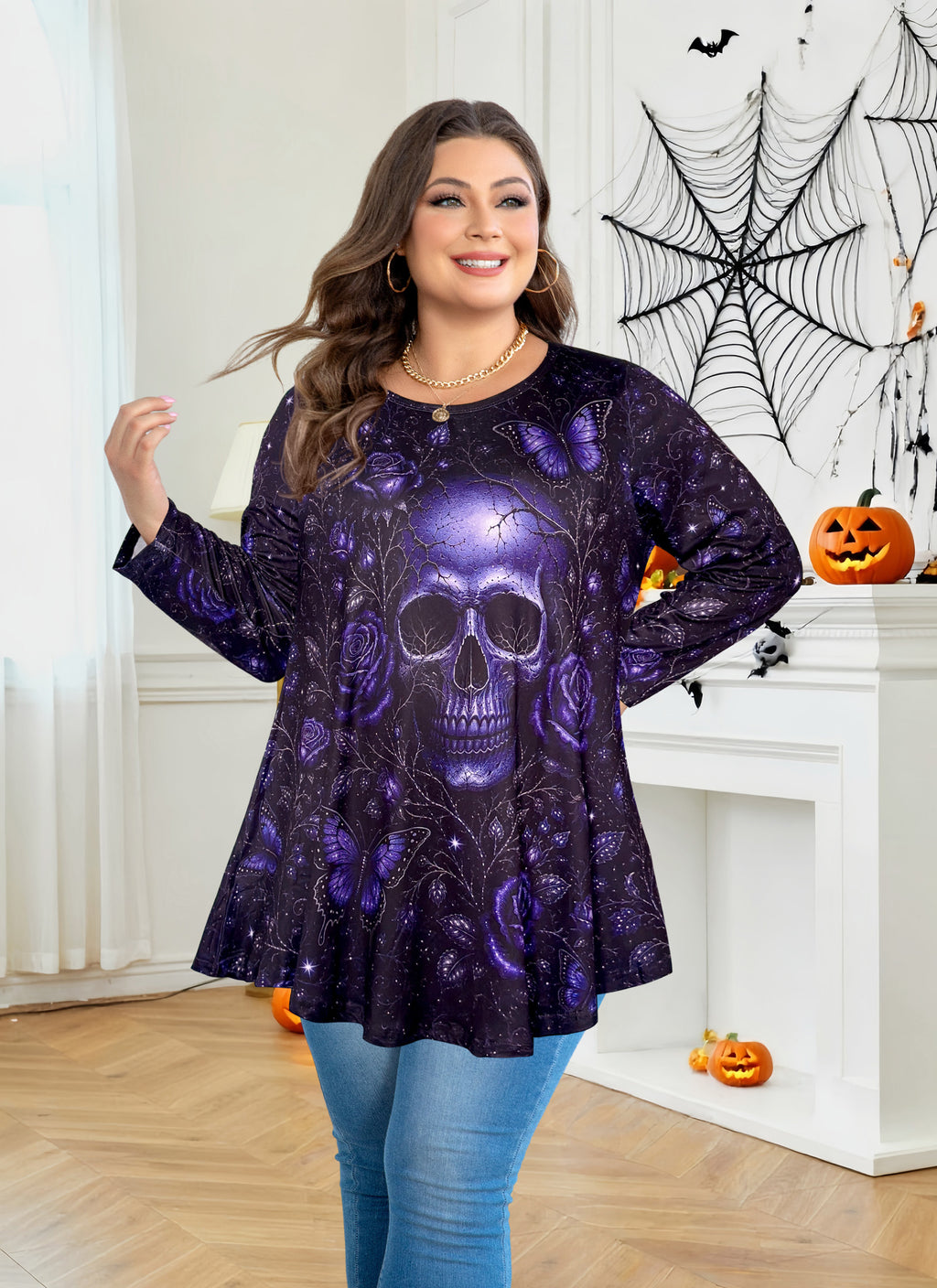Women's Plus Size Tunic Top | 3/4 Sleeve Flare Loose Fit