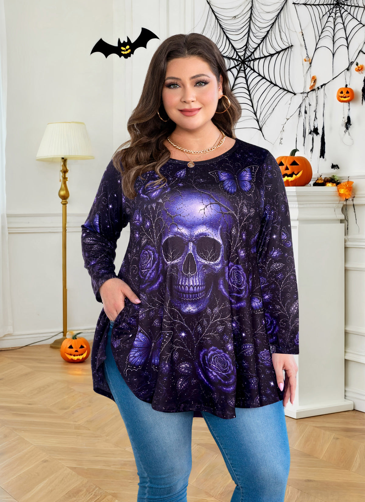 Women's Plus Size Tunic Top | 3/4 Sleeve Flare Loose Fit