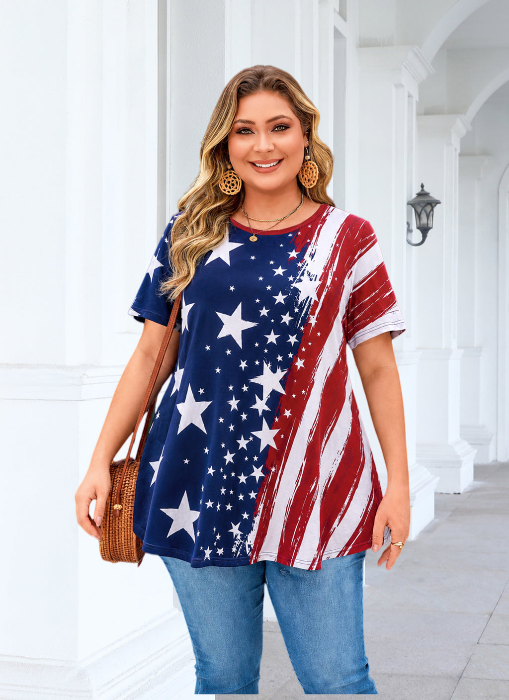 Womens Plus Size Tops Short Sleeve Swing Flare Flowy Tunic Loose Fit Summer Casual Blouses to Wear with Leggings