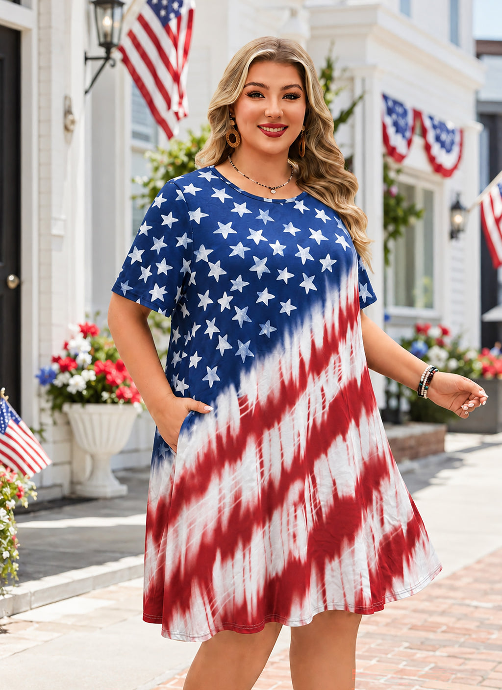 Women's Casual T-Shirt Dress Plus Size Summer Short Sleeve Crewneck Swing Dresses Beach Vacation