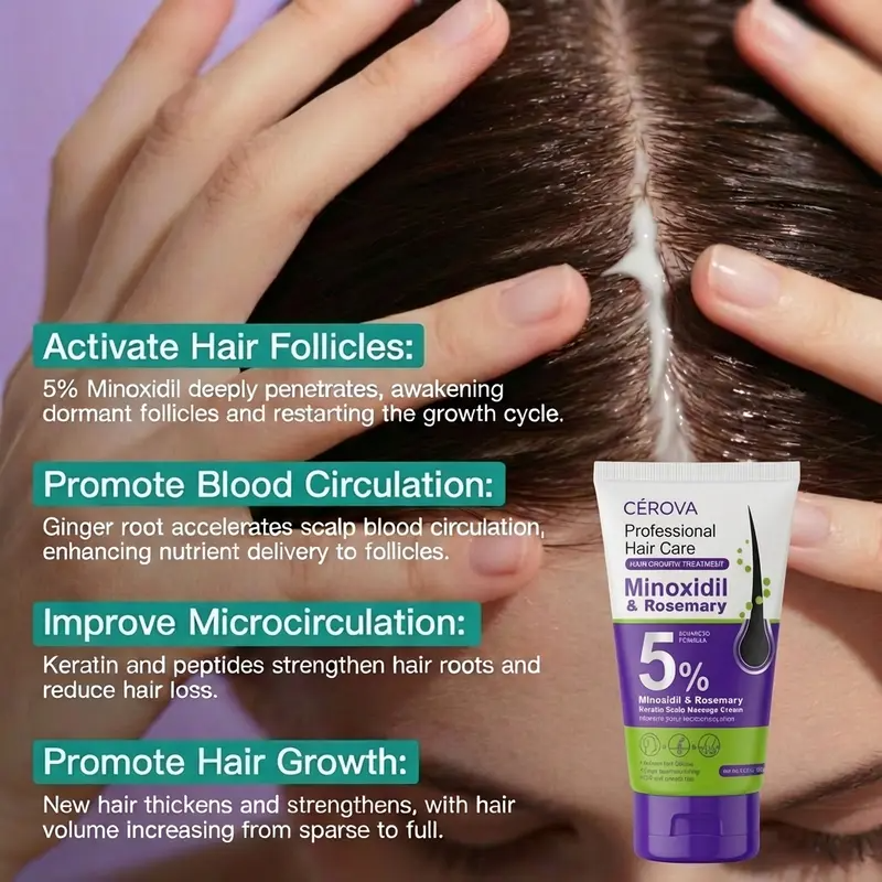 CÉROVA 5% Minoxidil & Rosemary Scalp Massage Cream