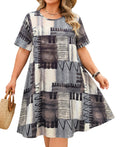 Women's Plus Size T-Shirt Dress – Short Sleeve with Pockets