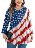 Tunic Tops for Women Plus Size 3/4 Sleeve Crew Neck Swing Flare Loose T-Shirt Blouses to Wear with Leggings
