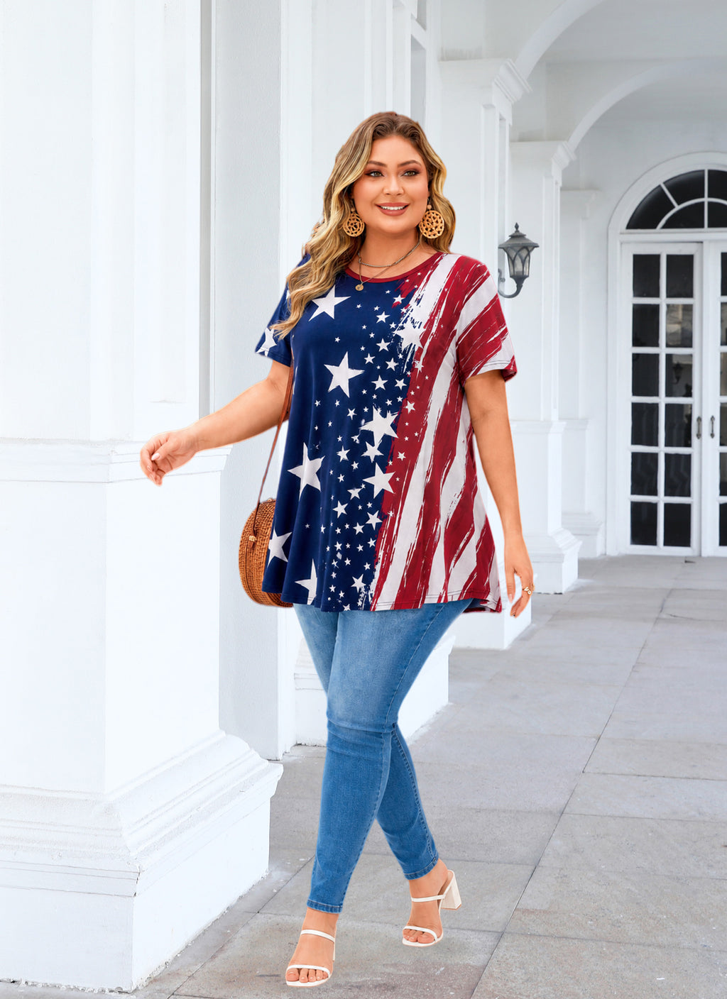 Womens Plus Size Tops Short Sleeve Swing Flare Flowy Tunic Loose Fit Summer Casual Blouses to Wear with Leggings