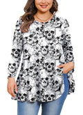 Womens Tunic Tops 3/4 Sleeve Plus Size Crew Neck Swing Flare Loose Fit T-Shirt Blouses to Wear with Leggings
