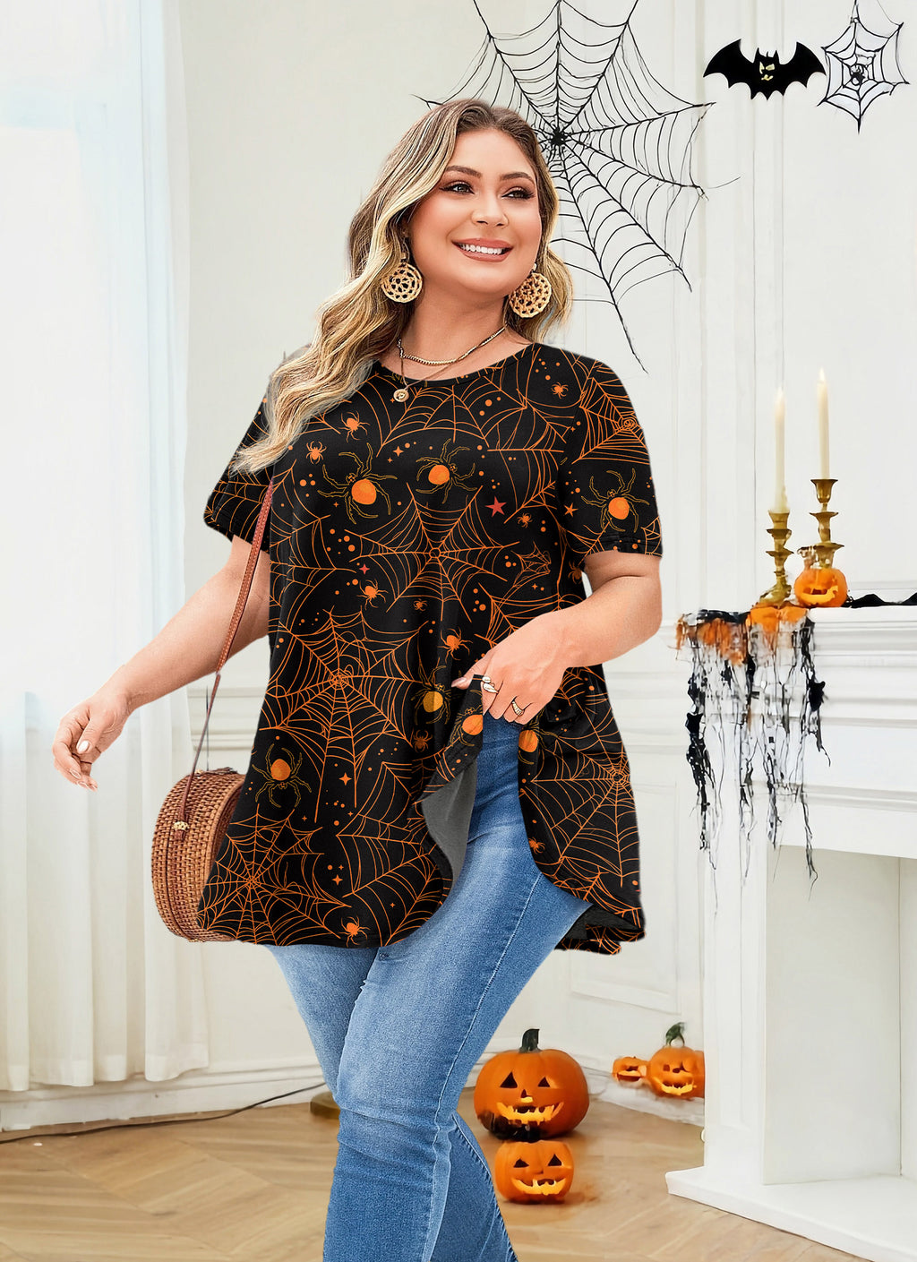 Womens Plus Size Tops Short Sleeve Swing Flare Flowy Tunic Loose Fit Summer Casual Blouses to Wear with Leggings