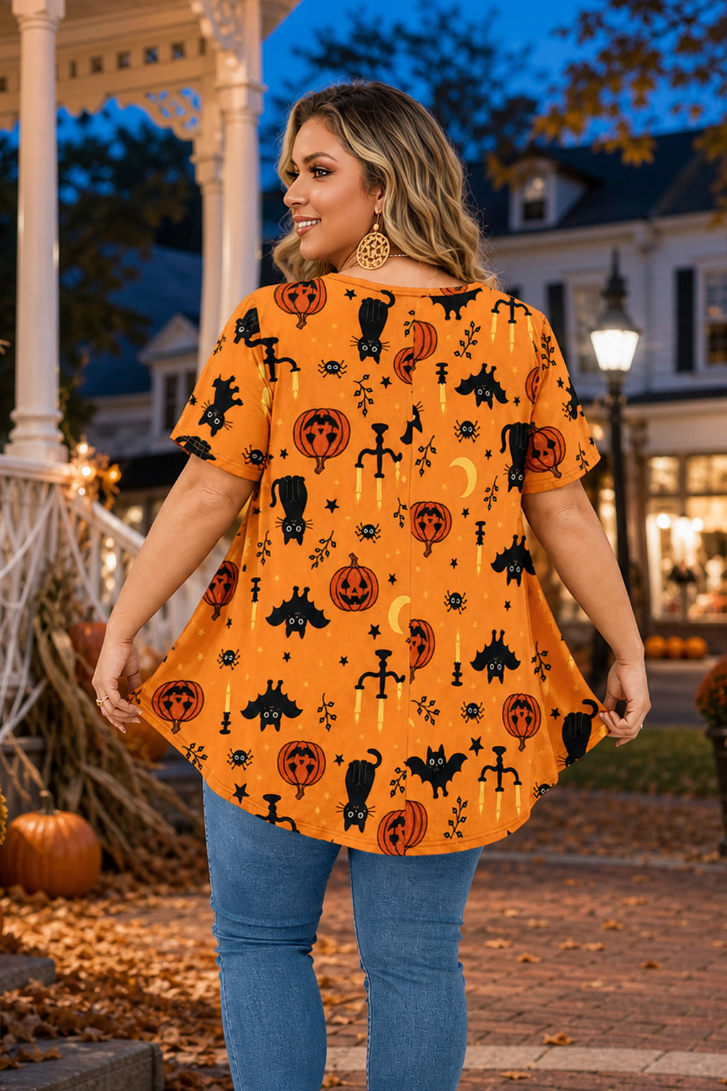 Tunic Tops for Women Plus Size Short Sleeve Crew Neck Swing Flare Loose T-Shirt Blouses to Wear with Leggings