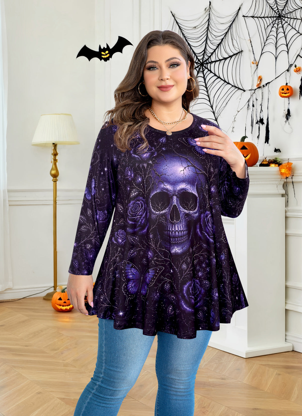 Women's Plus Size Tunic Top | 3/4 Sleeve Flare Loose Fit