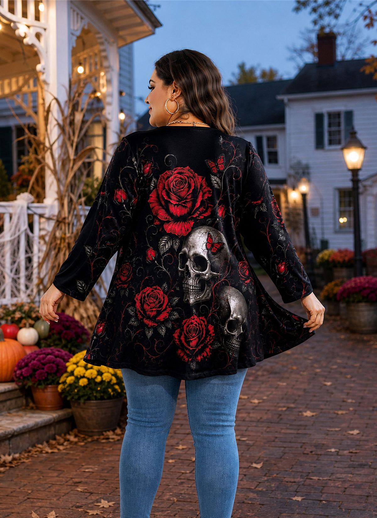 Women's Plus Size Swing Tunic Top | 3/4 Sleeve Flowy Blouse