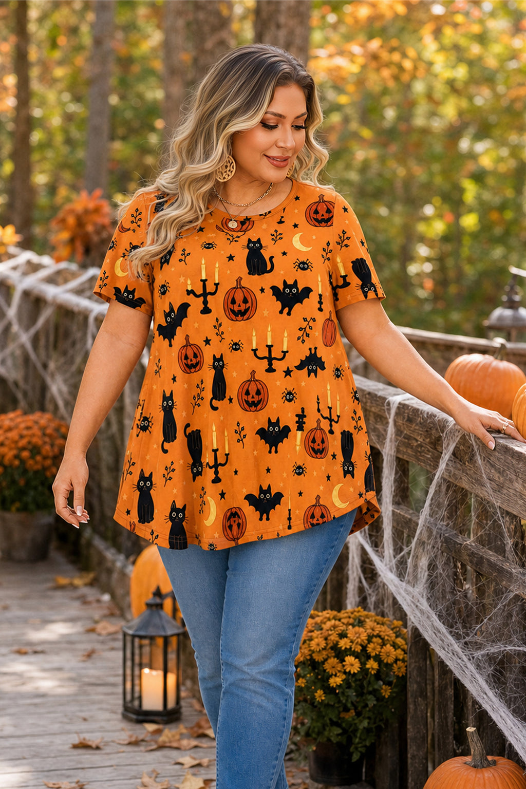 Tunic Tops for Women Plus Size Short Sleeve Crew Neck Swing Flare Loose T-Shirt Blouses to Wear with Leggings