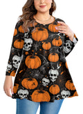 Womens Tunic 3/4 Sleeve Plus Size Tops Crew Neck Swing Flowy Loose Fit T-Shirt Blouses to Wear with Leggings
