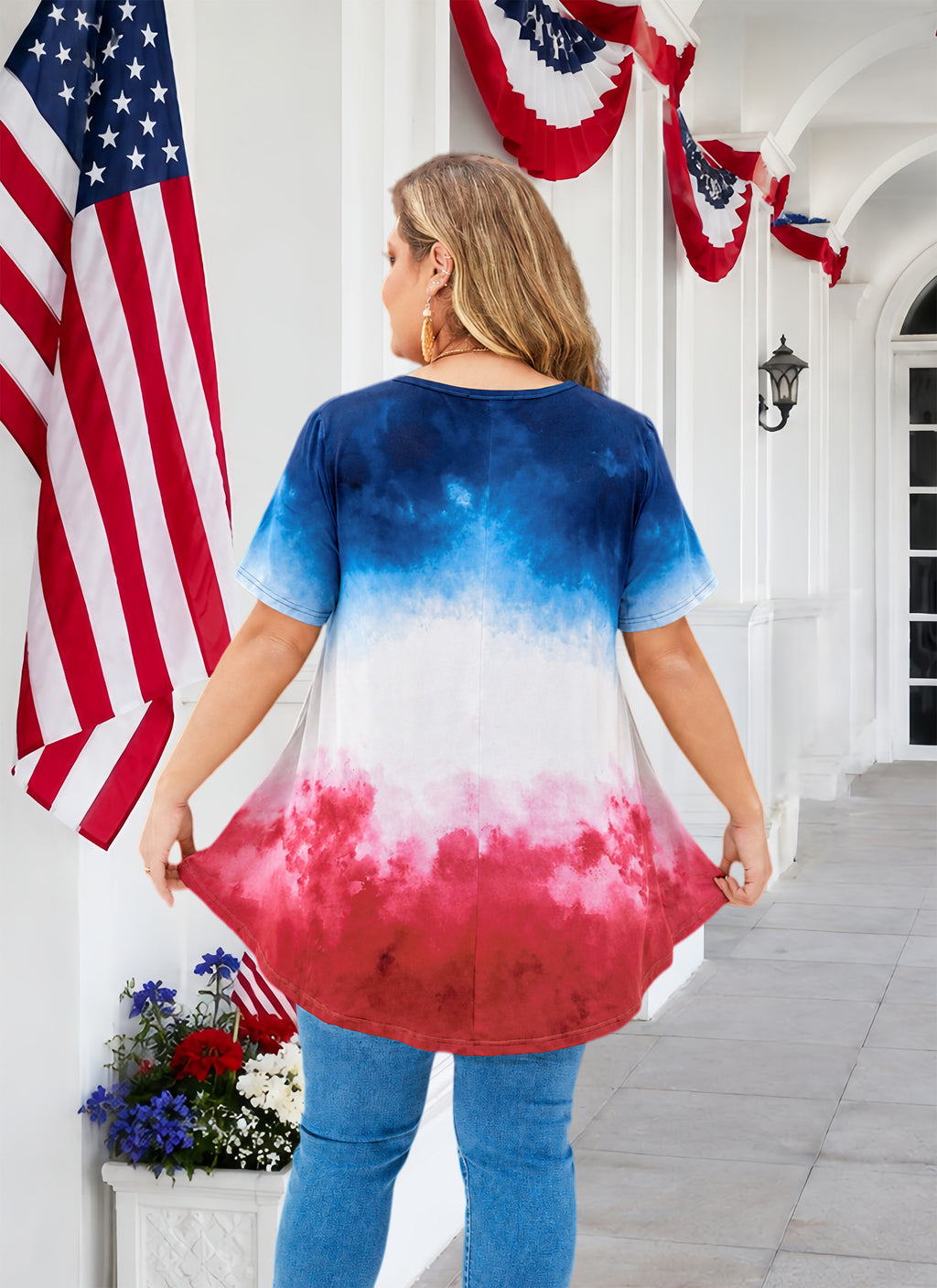 Womens Plus Size Tops Short Sleeve Swing Flare Flowy Tunic Loose Fit Summer Casual Blouses to Wear with Leggings