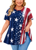 Womens Plus Size Tops Short Sleeve Swing Flare Flowy Tunic Loose Fit Summer Casual Blouses to Wear with Leggings
