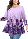 Plus Size Tops Womens Swing Tunic 3/4 Sleeve Flowy Long Blouses