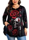 Women's Plus Size Swing Tunic Top | 3/4 Sleeve Flowy Blouse