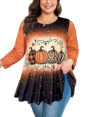 Plus Size Tops Womens Swing Tunic 3/4 Sleeve Flowy Long Blouses