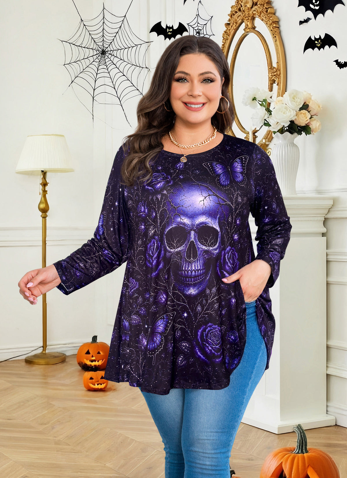 Women's Plus Size Tunic Top | 3/4 Sleeve Flare Loose Fit