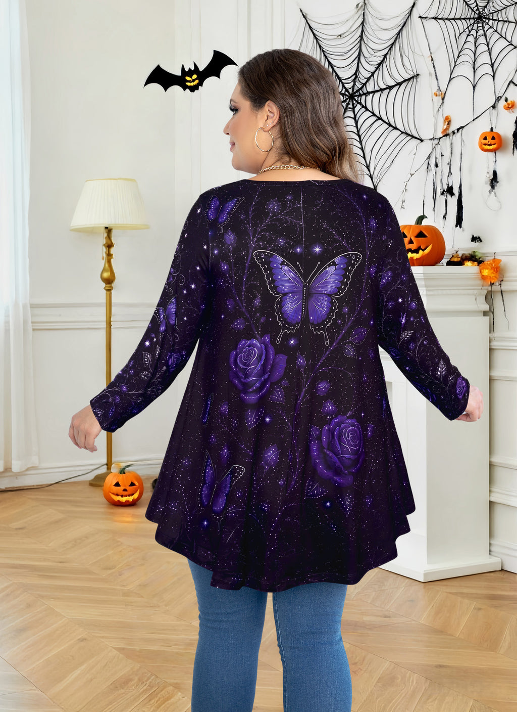 Women's Plus Size Tunic Top | 3/4 Sleeve Flare Loose Fit