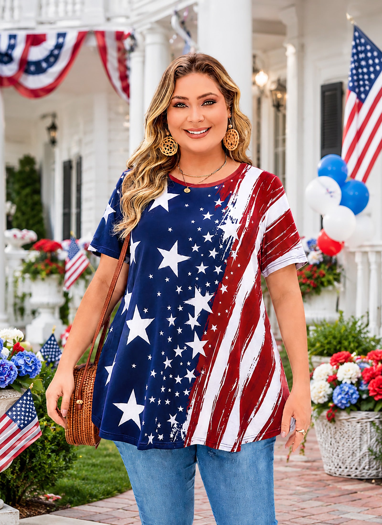 Womens Plus Size Tops Short Sleeve Swing Flare Flowy Tunic Loose Fit Summer Casual Blouses to Wear with Leggings
