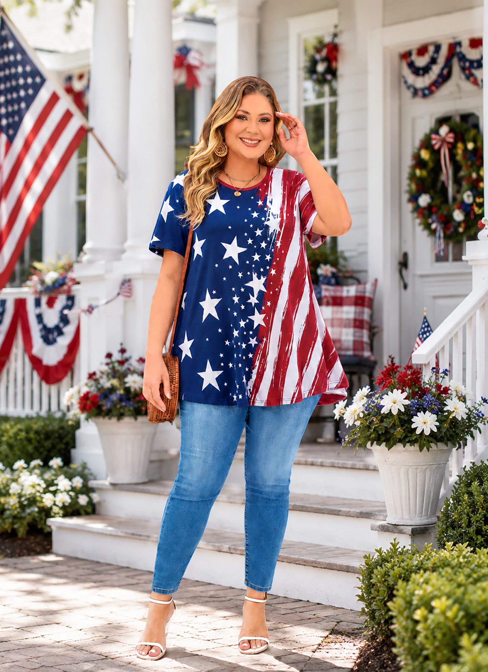 Womens Plus Size Tops Short Sleeve Swing Flare Flowy Tunic Loose Fit Summer Casual Blouses to Wear with Leggings