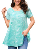 Tunic Tops for Women Plus Size Short Sleeve Crew Neck Swing Flare Loose T-Shirt Blouses to Wear with Leggings