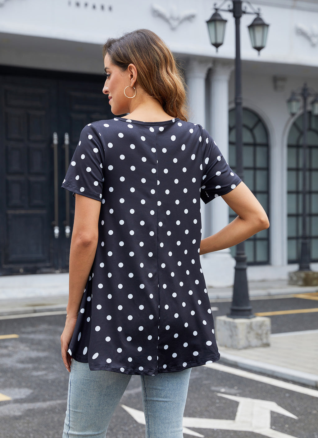 Tunic Tops for Women Plus Size Short Sleeve Crew Neck