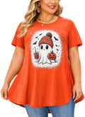 Orange Halloween Tunic Top for Women – Flowy Swing Blouse, Plus Size
