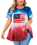 Womens Plus Size Tops Short Sleeve Swing Flare Flowy Tunic Loose Fit Summer Casual Blouses to Wear with Leggings