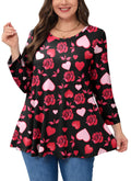 Womens Tunic Tops 3/4 Sleeve Plus Size Crew Neck Swing Flare Loose Fit T-Shirt Blouses to Wear with Leggings